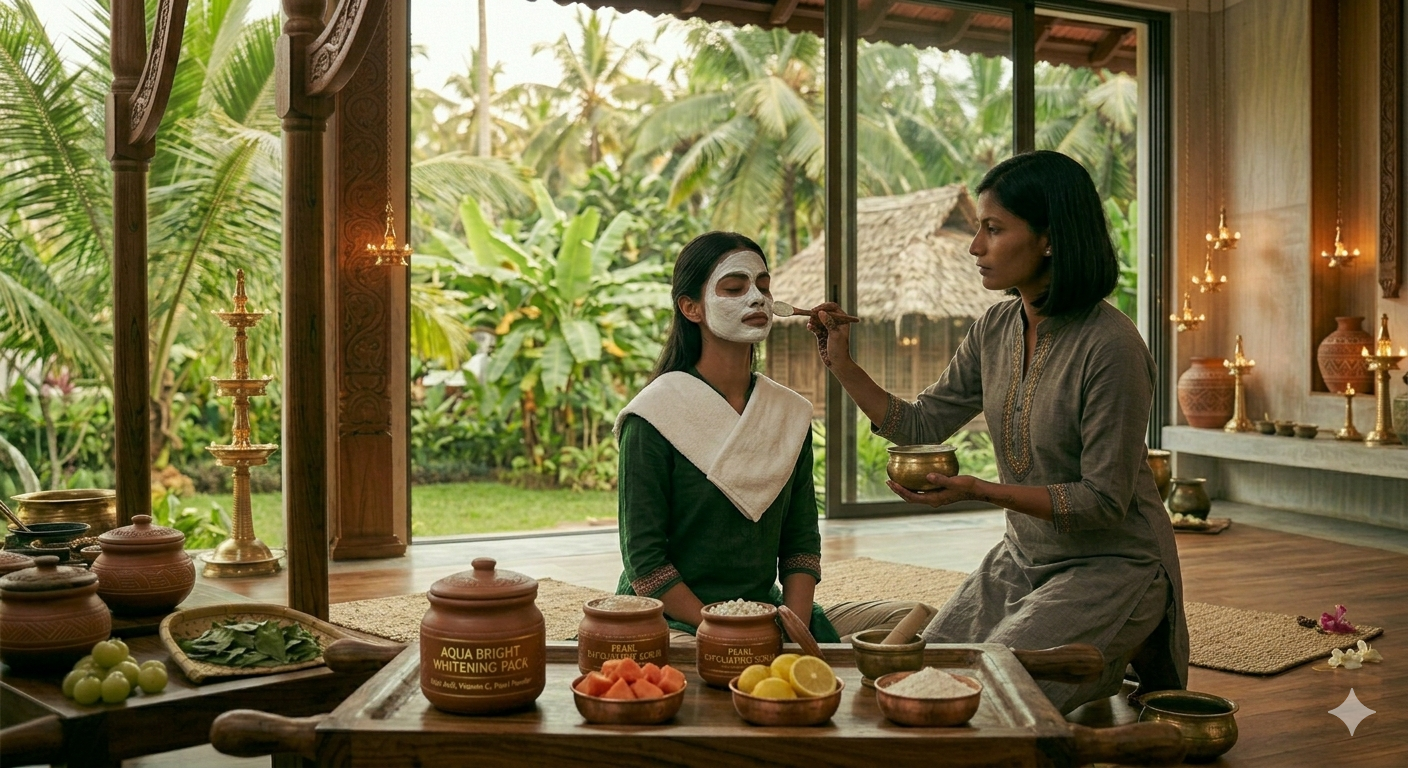 Ayurvedic Facial Brightening & Whitening Ritual Including Facial Scrub & Neck Pack